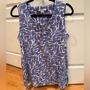 Chicos blue and white sleeveless top. NWOT. Size 2 (L)
